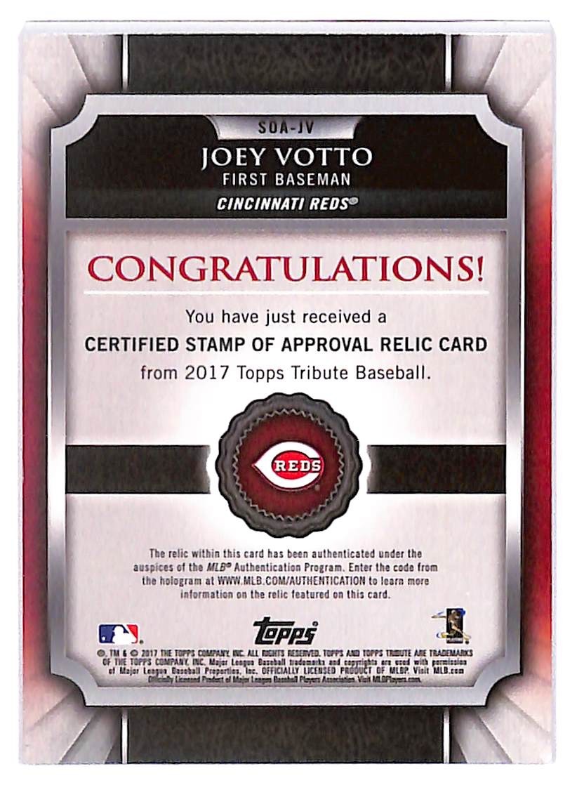 2017 Joey Votto Topps Tribute Jumbo Stamp of Approval Relic - SOA-JV #34/199