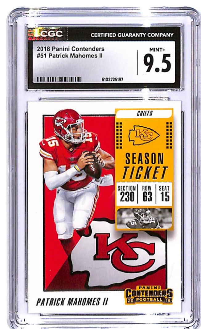 2018 Contenders Patrick Mahomes #51 CGC 9.5 Chiefs