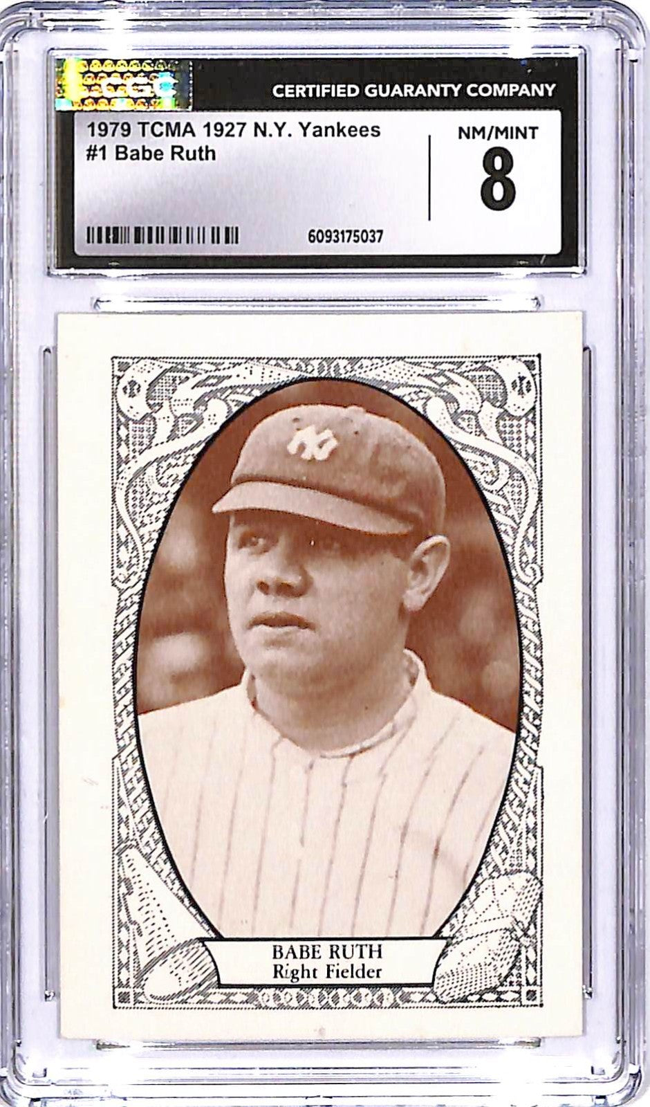 1979 TCMA 1927 NY Yankees Babe Ruth #1 CGC 8