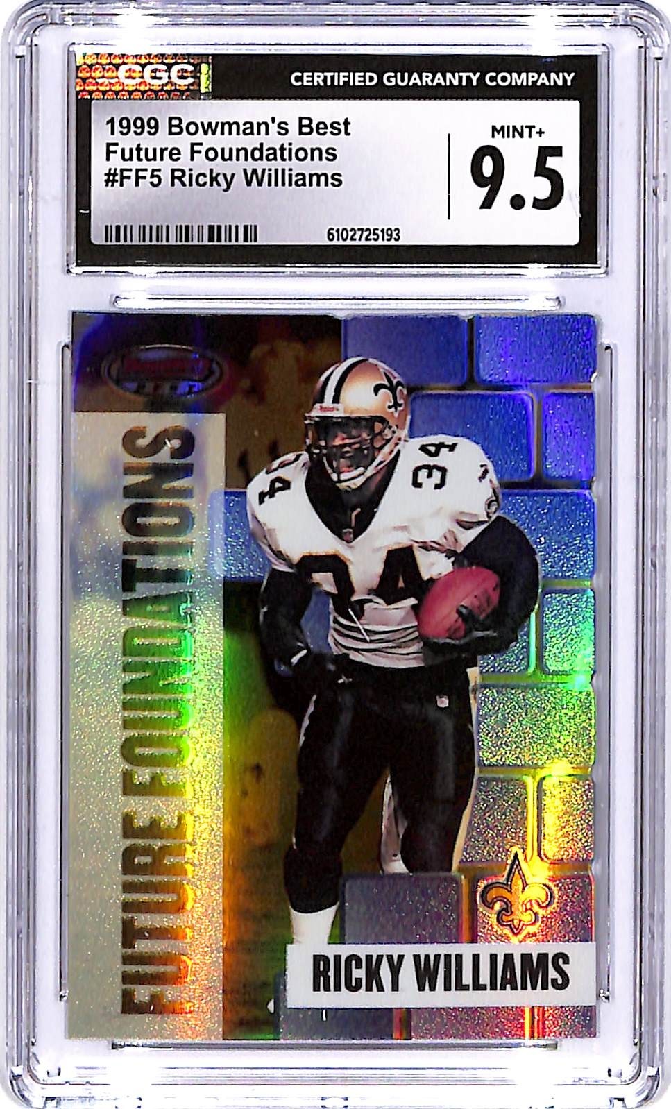 1999 Bowmans Best Ricky Williams Future Foundations Rookie RC FF5 CGC 9.5 Saints
