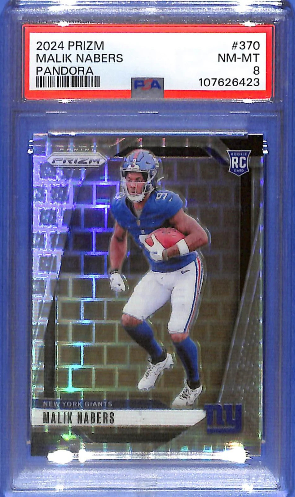 2024 Prizm Malik Nabers Rookie RC Pandora PSA 8 /400 Giants