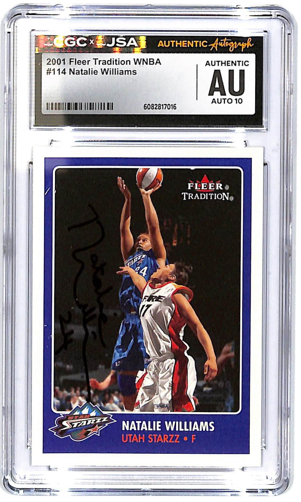 2001 Natalie Williams Fleer Tradition WNBA Auto #114 CGC-JSA Authentic Auto 10