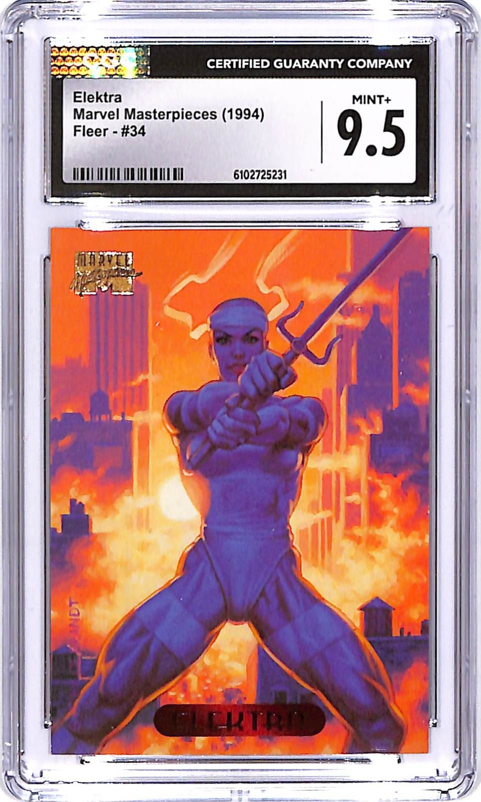 1994 Fleer Marvel Masterpieces Elektra #34 CGC 9.5