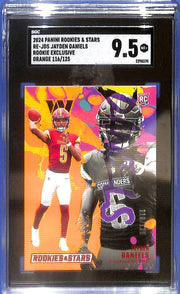 2024 Rookies and Stars Jayden Daniels Rookie Exclusive RC Orange /125 SGC 9.5