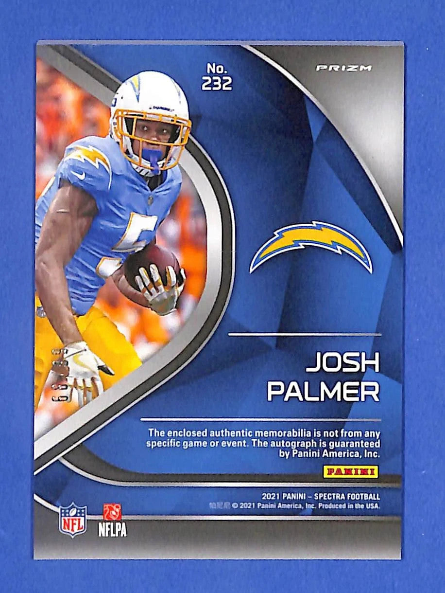 2021 Panini Spectra Rookie Patch Autograph Josh Palmer #232 Celestial Prizm #/99