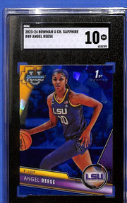 2023-24 Bowman University Chrome Sapphire Edition Angel Reese #49 (RC) SGC 10 GM