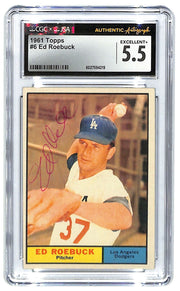 1961 Ed Roebuck Topps - #6 Autograph CGC Excellent 5.5 - JSA Authentic Auto