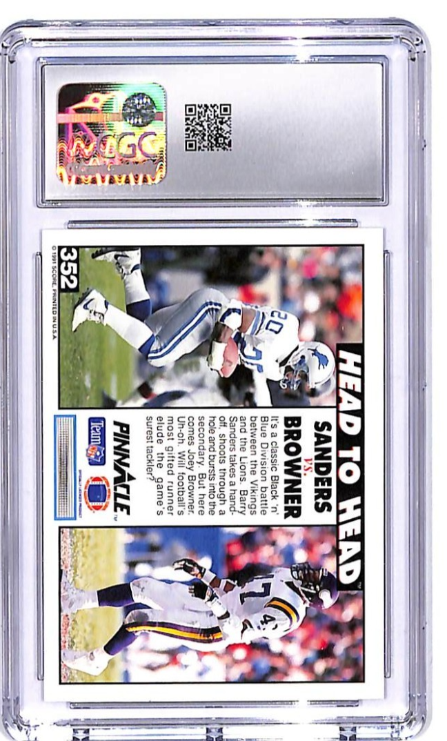 1991 Pinnacle Barry Sanders Joey Browner Head To Head #352 CGC 9.5