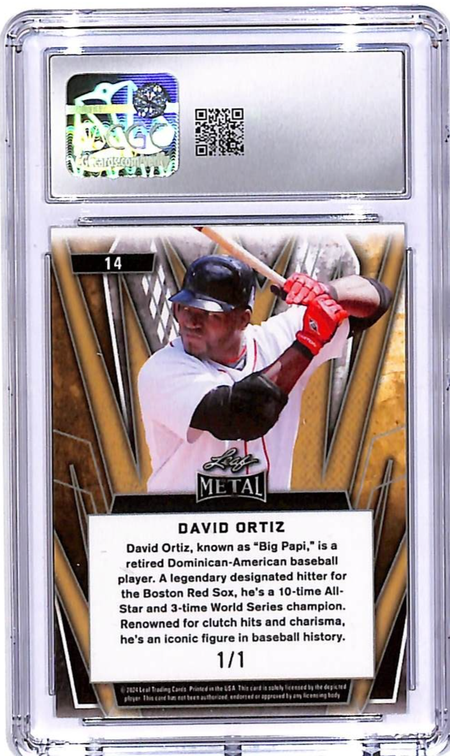 2024 Leaf Metal David Ortiz Galaxy Crystal 1/1 #14 CGC 9.5 Red Sox