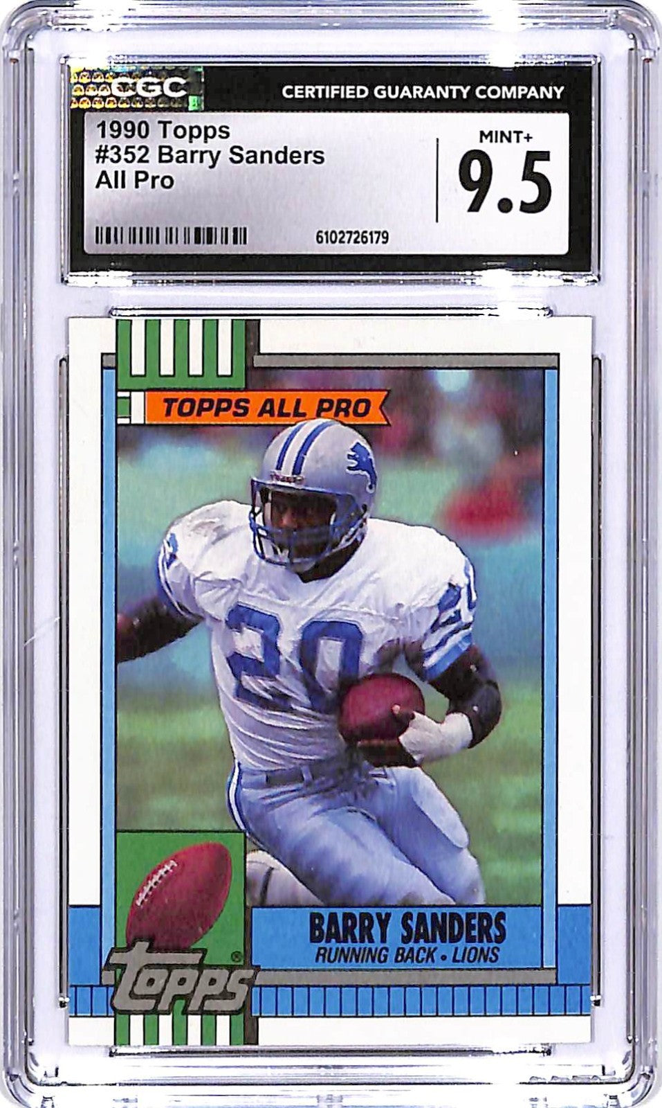 1990 Topps Barry Sanders All Pro #352 CGC 9.5 Lions