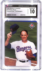 1993 Nolan Ryan Mother's Cookies #10 Farewell Set - '93 Rangers CGC Mint 10