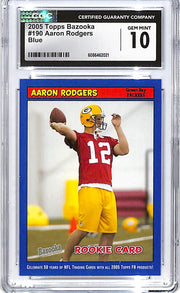 2005 Topps Bazooka Aaron Rodgers Rookie RC Blue #190 CGC 10 Packers