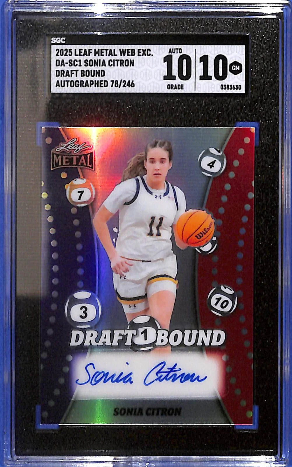 2025 Leaf Metal Web Excl Sonia Citron Rookie Auto Draft Bound #/246 SGC 10/10