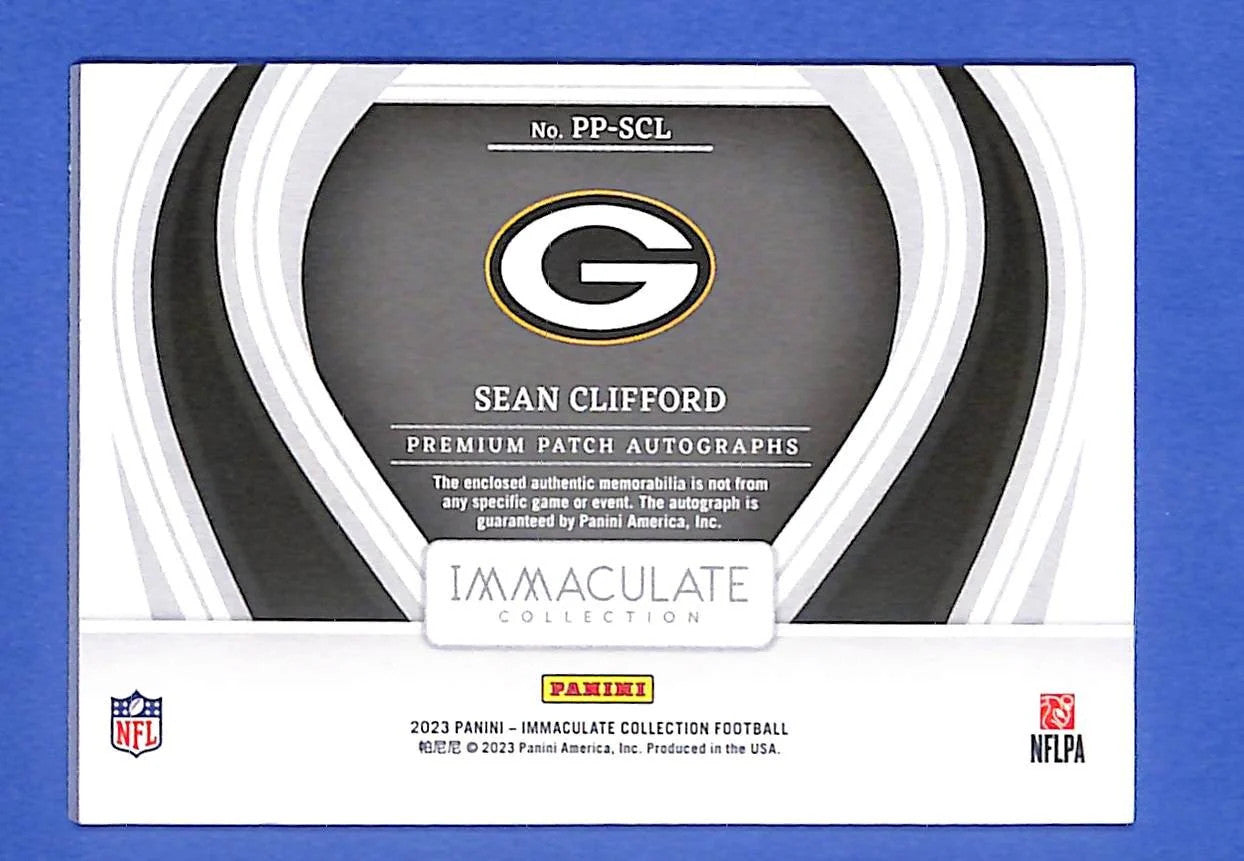 2023 Panini Immaculate Sean Clifford PP-SCL RPA Emerald #2/18 (RC, AU, MEM)