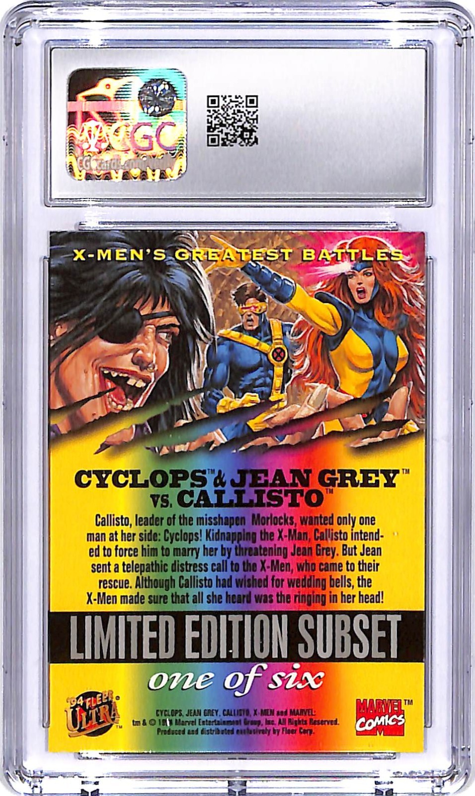 1994 Fleer Ultra X-Men Cyclops Jean Grey vs Callisto Greatest Battles #1 CGC 9.5