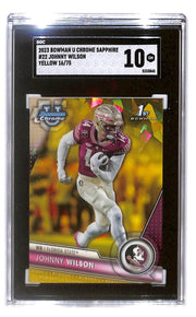 2023 Bowman U Chrome Sapphire Ed Johnny Wilson #22 (RC) Yellow #16/75 SGC 10 GM