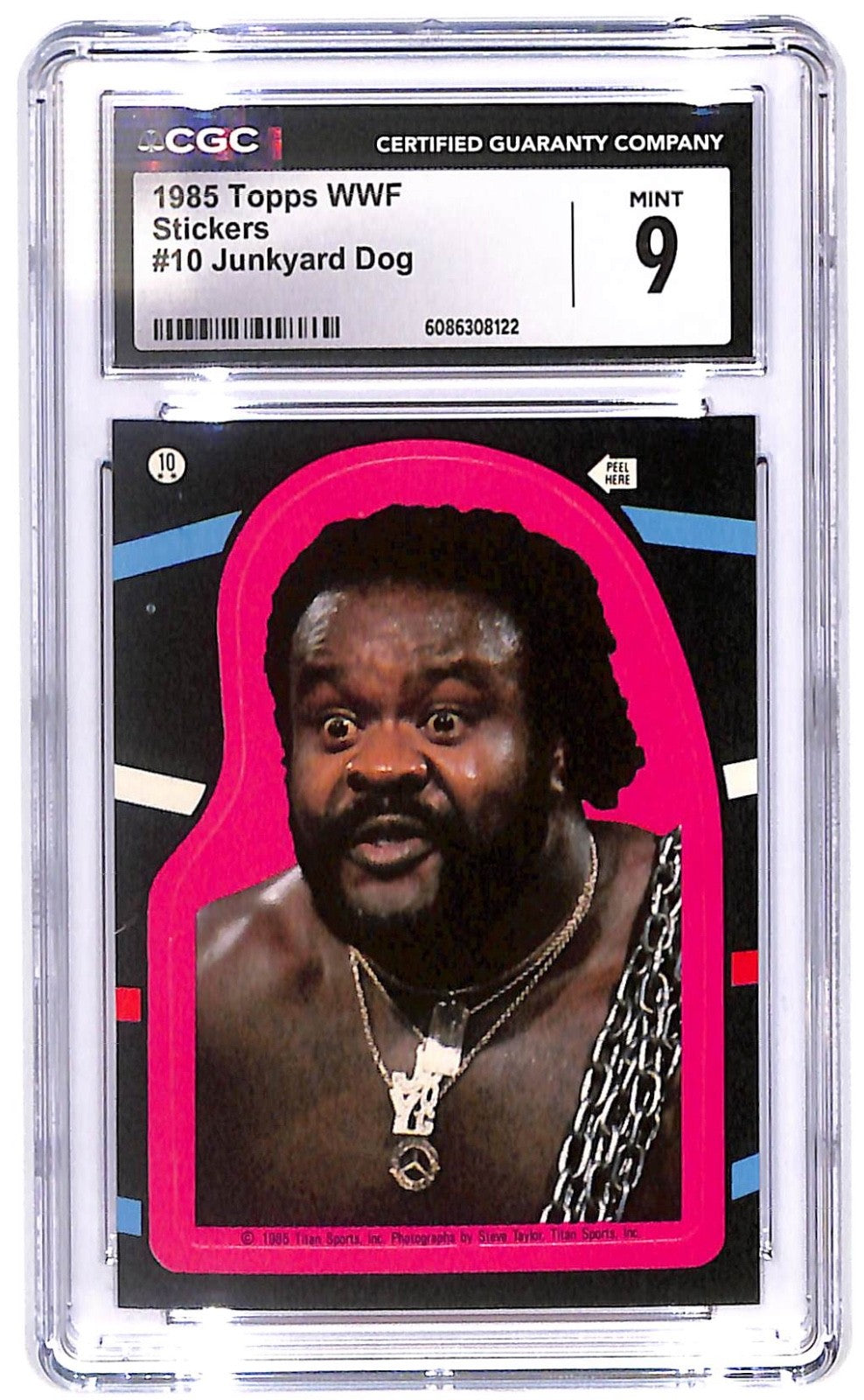 1985 Junkyard Dog WWF - Stickers #10 CGC Mint 9