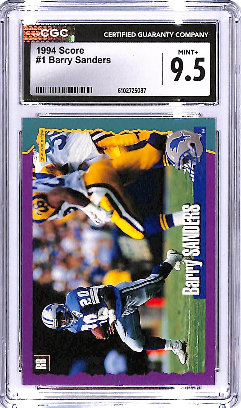 1994 Score Barry Sanders #1 CGC 9.5 Lions