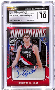 2024-25 Donruss Optic Donovan Clingan Auto Autograph Dominators Rookie RC CGC 10