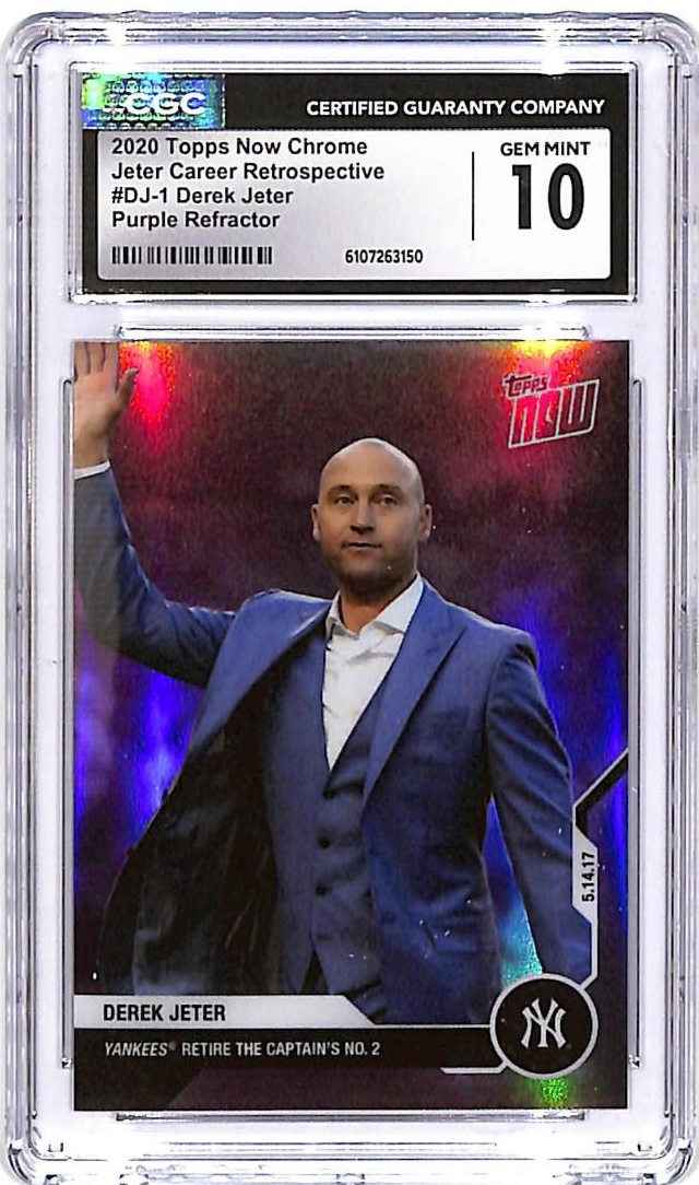 2020 Topps Now Derek Jeter Career Retrospective Purple Refractor CGC 10 /25
