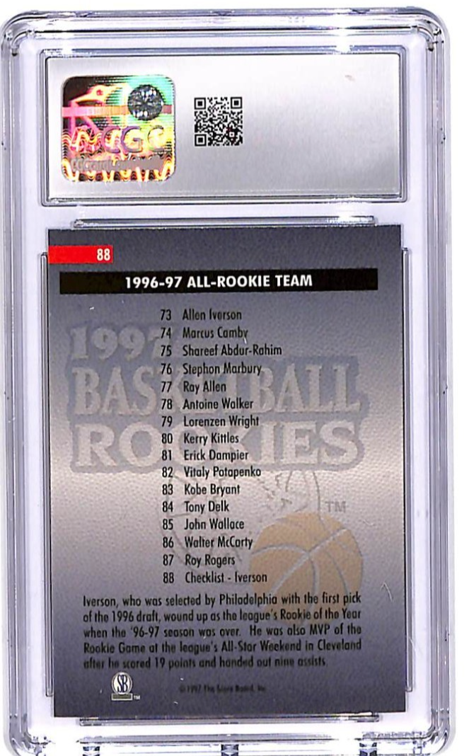 1997 Score Board Rookies Allen Iverson #88 CGC 9.5 76ers