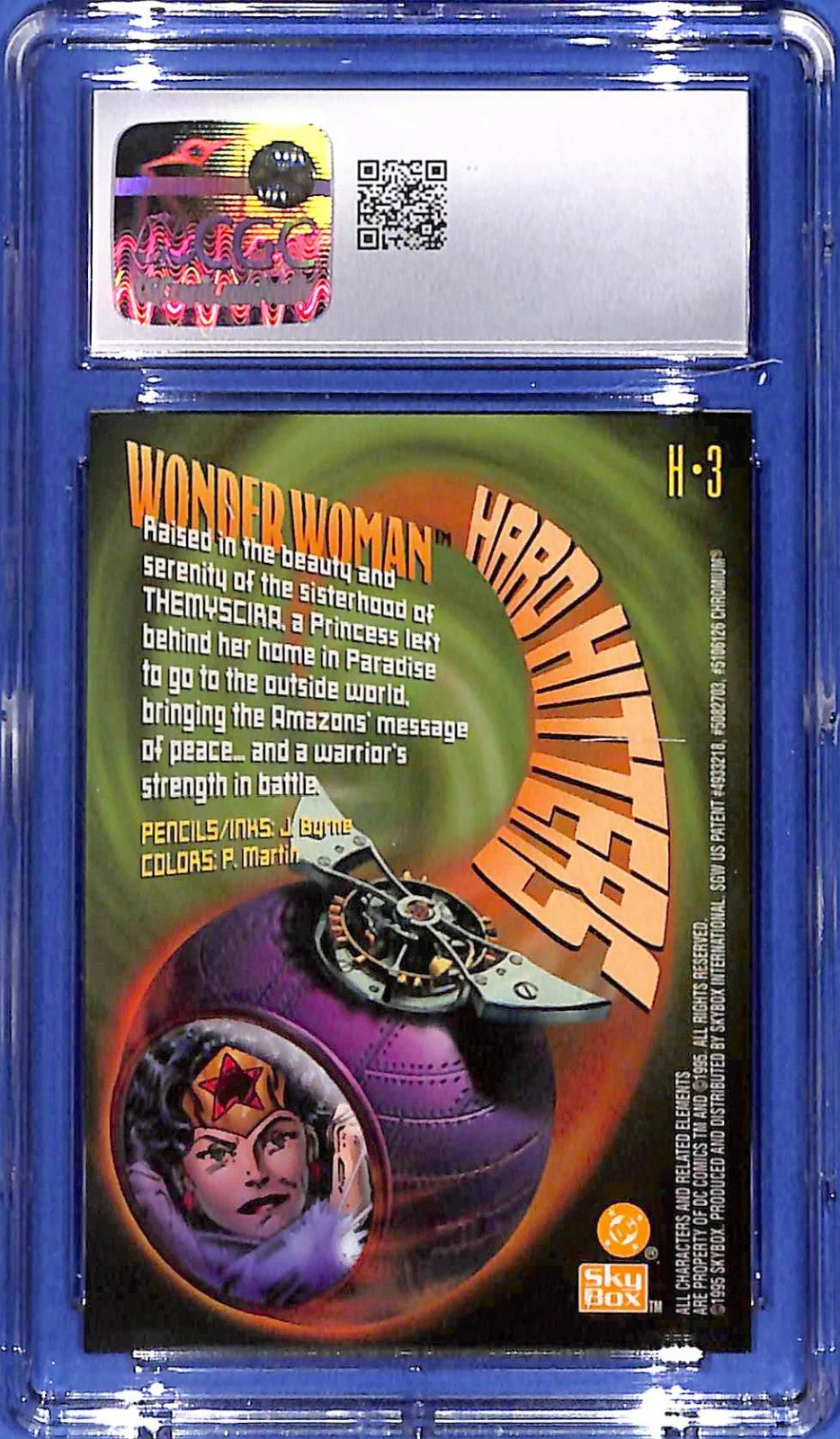 1995 Wonder Woman Hard Hitters DC Power Chrome Legends ‘95 SkyBox #H-3 CGC 10