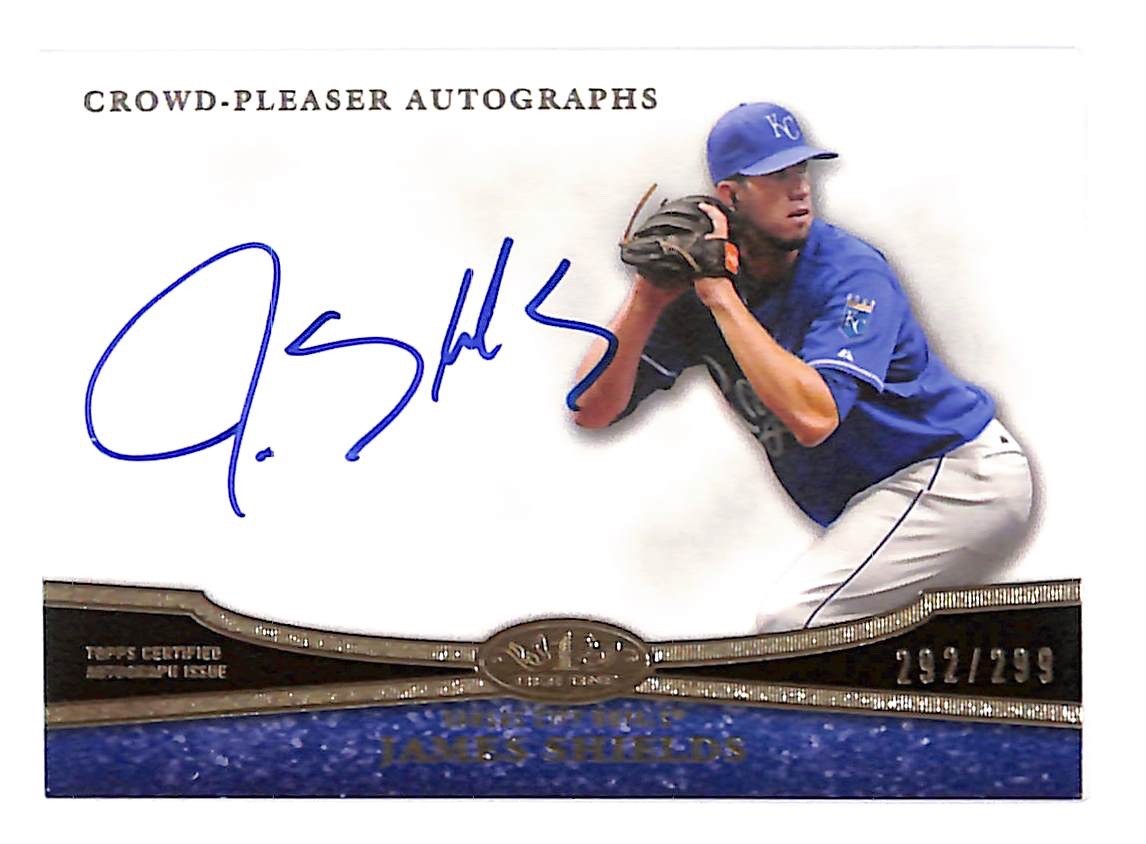 2013 James Shields Topps Tier One Crowd-Pleaser Auto #CPA-JS1 #292/299