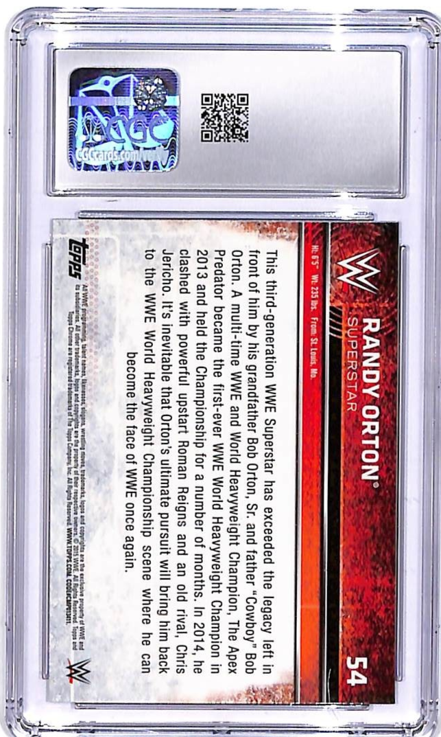 2015 Topps Chrome WWE Randy Orton Atomic Refractor #54 CGC 9.5