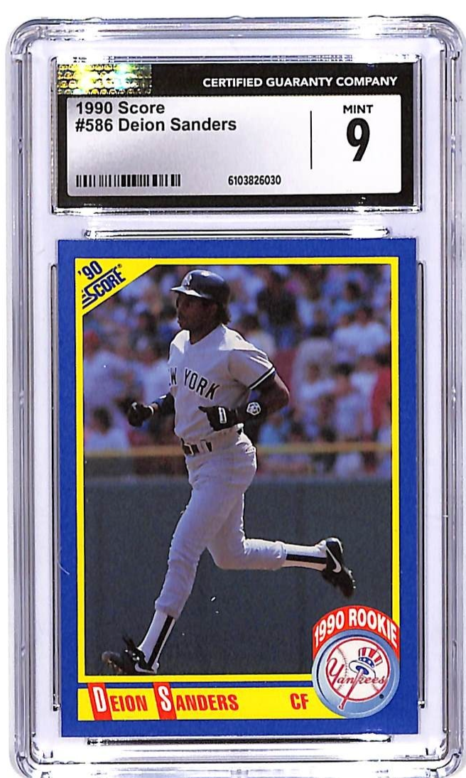 1990 Score Deion Sanders Rookie RC #586 CGC 9 Yankees