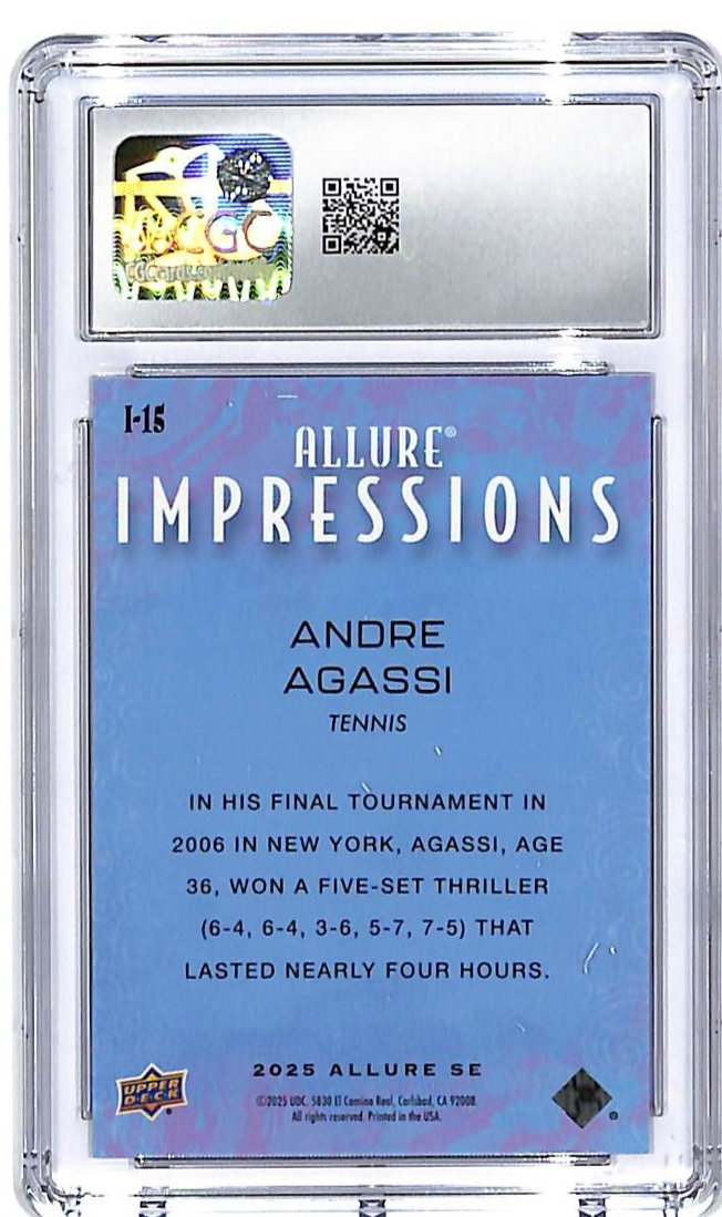 2025 Upper Deck Allure SE Andre Agassi Impressions #15 CGC 10 Tennis