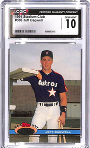 1991 Jeff Bagwell Topps Stadium Club - #388 (RC) CGC Mint 10