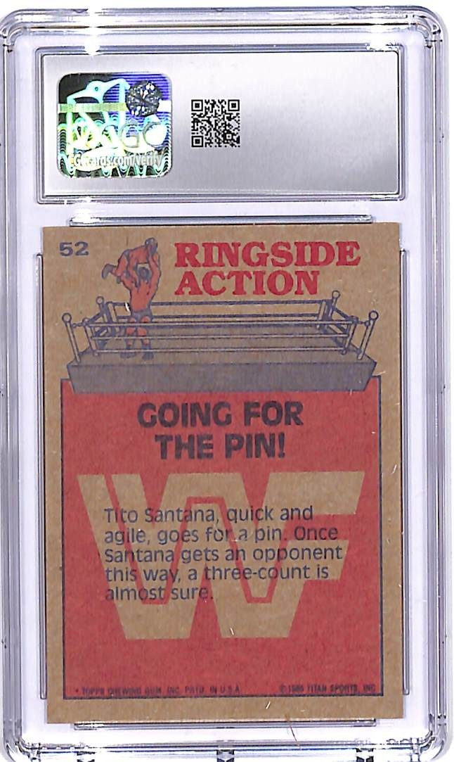 1985 Topps WWF Going For The Pin! Tito Santana #52 CGC 9