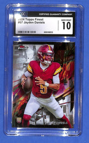 2024 Topps Finest - Common Jayden Daniels #67 (RC) CGC 10 Gem Mint Commanders