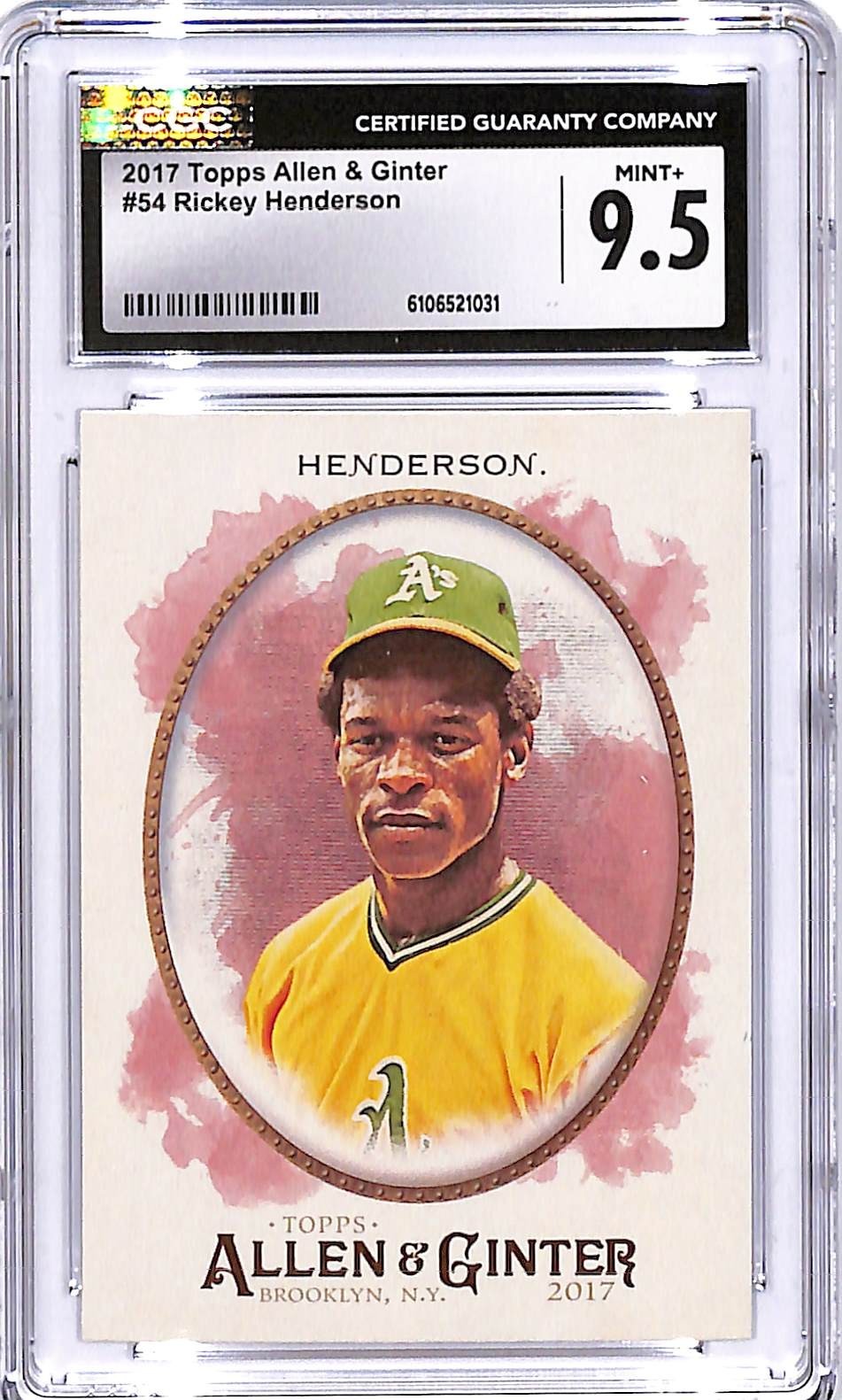 2017 Topps Allen and Ginter Rickey Henderson #54 CGC 9.5 Athletics