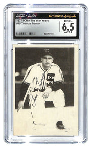 1977 TCMA Tohmas Turner The War Years - #15 Auto CGC 6.5 - JSA Authentic Auto