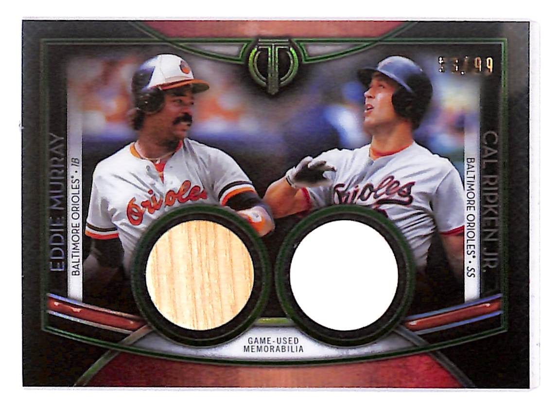 2020 Eddie Murray and Cal Ripken Topps Tribute Dual Relic DR-MR #83/99