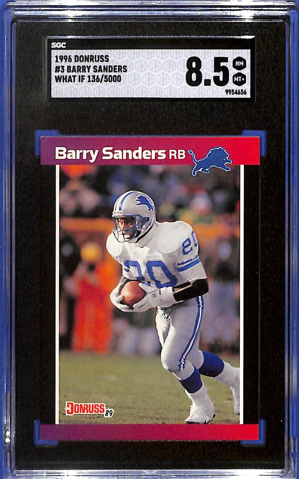 1996 Barry Sanders Donruss #3 What If #136/5000 SGC 8.5 Detroit Lions