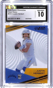 2020 Chronicles Justin Herbert Clear Vision CGC 10 Rookie RC Chargers