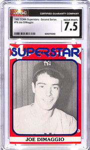 1982 TCMA Superstars Second Series Joe DiMaggio #79 CGC 7.5 Yankees