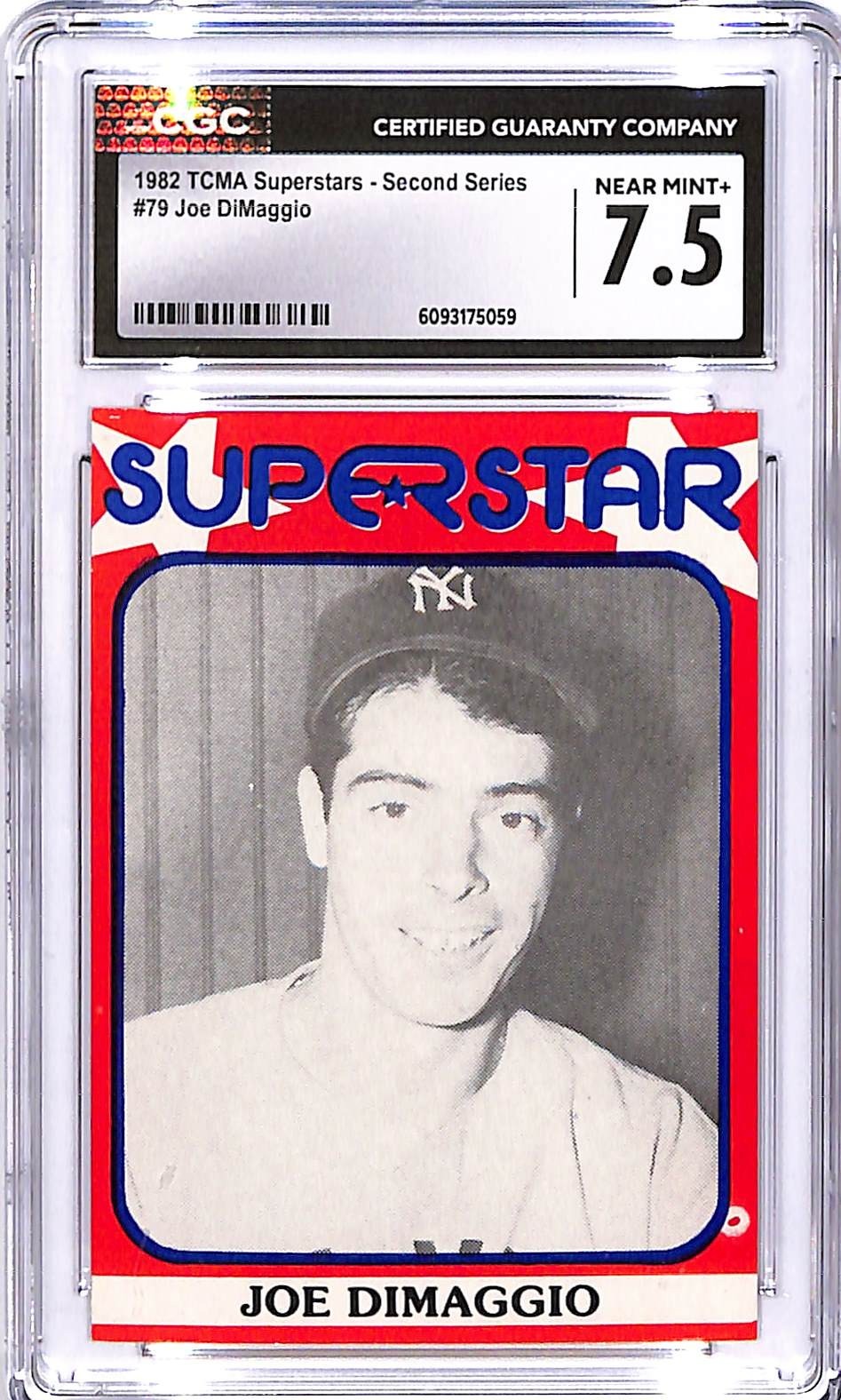 1982 TCMA Superstars Second Series Joe DiMaggio #79 CGC 7.5 Yankees