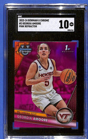 2023-24 Bowman University Chrome Georgia Amoore #2 Pink Refractor (RC) SGC 10 GM