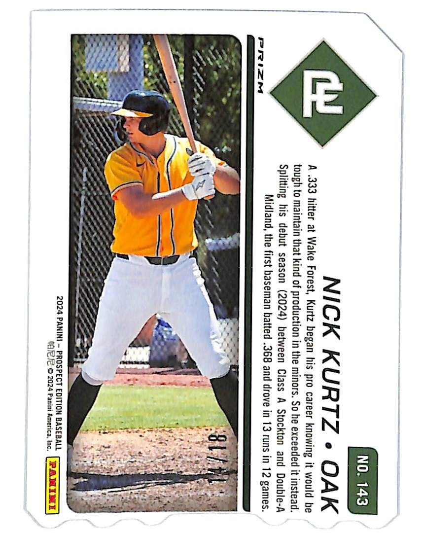 2024 Prospect Edition Nick Kurtz Rookie RC Prospect Ticket Stubb Die Cut /18