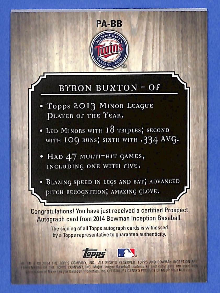 2014 Byron Buxton Bowman Inception Prospect Autographs PA-BB