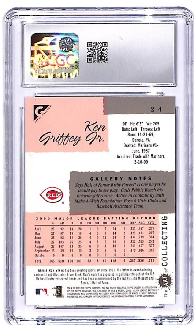 2001 Topps Gallery Ken Griffey Jr #24 CGC 9.5 Reds