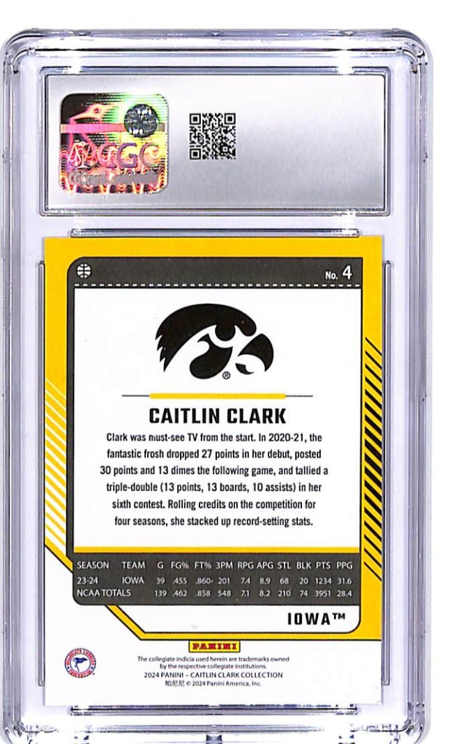 2024 Panini Caitlin Clark Collection Donruss #4 Rookie RC CGC 9.5