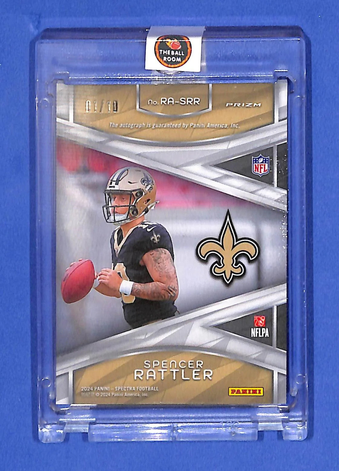 2024 Panini Spectra Spencer Rattler RA-SRR Rookie Auto Orange #1/10 (RC AU)