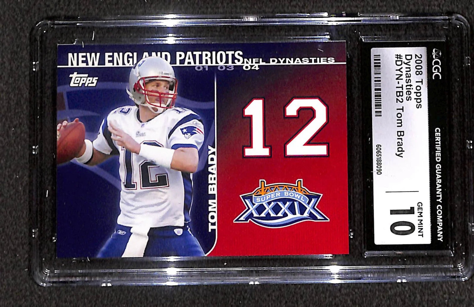 2008 Topps - NFL Dynasties Tribute Tom Brady #DYN-TB2 CGC 10 Gem Mint Patriots