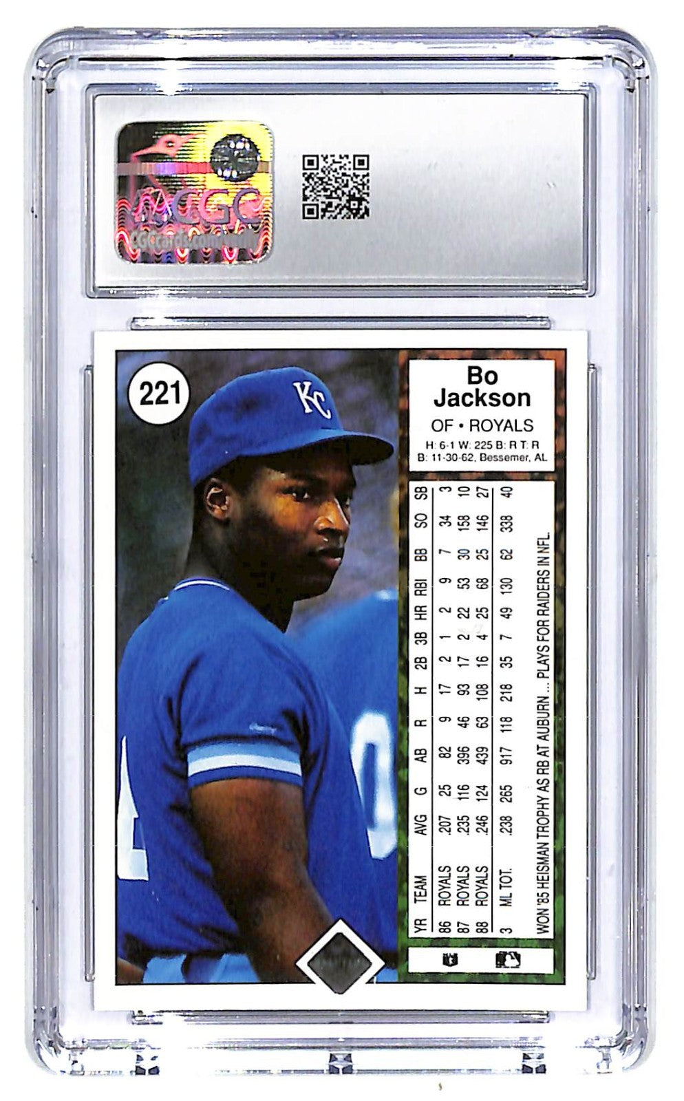 1989 Bo Jackson Upper Deck - #221 CGC Mint Plus 9.5