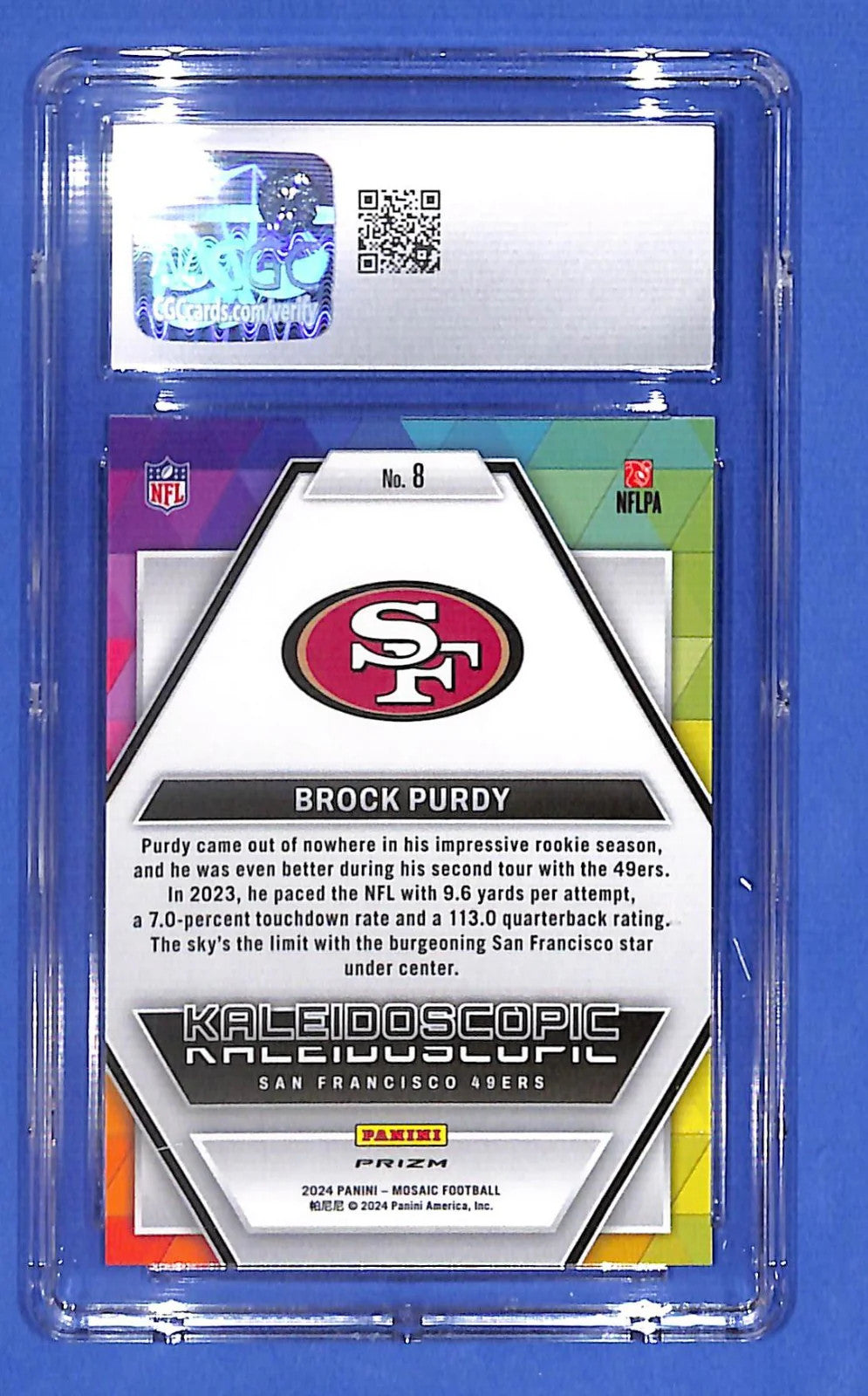 2024 Panini Mosaic - Kaleidoscopic Brock Purdy #8 CGC 10 Gem Mint 49ers