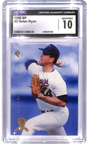 1995 Nolan Ryan Taxas Rangers SP #2 Die-Cut CGC Mint 10